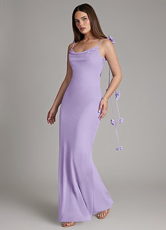 Azazie Kalico Robes de demoiselle d'honneur Robe Sirène en Mousseline de soie Plissée Lilas image7