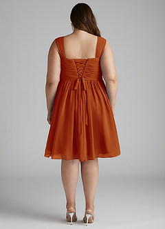 Azazie Angie Bridesmaid Dresses Paprika A-Line Corset Chiffon Dress image14