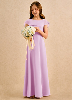 Azazie Kittie Girls Formal Flower Girl Klänningar Klä A-Line i Chiffong image3