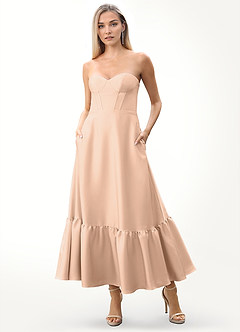 Alysha Blush Pink Bow-Tie Midi Dress image5