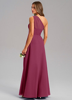 Azazie Phaedra Brautjungfernkleider A-Linie One-Shoulder Chiffon Kleid Maulbeerrot image15