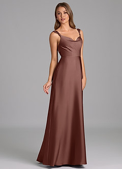 Azazie Beatrice 신부 들러리 드레스 A라인 스윗하트 네크라인 스트레치 새틴 바닥 길이 드레스 image5