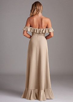 Azazie Lyra Bridesmaid Dresses Taupe A-Line Chiffon Convertible Dress image7
