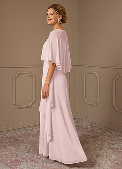 Azazie Bowie Mère de la mariée Robes Robe Trapèze en Mousseline de soie Rose Pâle image3