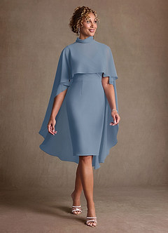 Azazie Irna Suknie dla Matki Panny Młodej Kolumna Szyfon Długość do kolan Sukienka image1