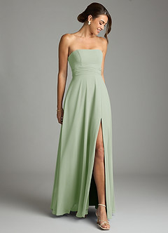 Azazie Tamira Suknie dla druhen Linia A Pofałdowany Szyfon Do ziemi Sukienka image2