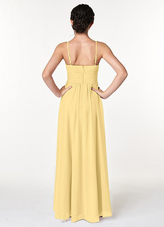 Azazie Catalina Junior Butter A-Line Ruched Chiffon Dress image2