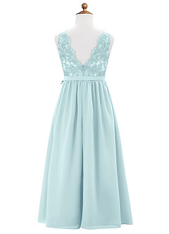 Azazie Elly Junior Sea Glass A-Line Lace Chiffon Dress image7