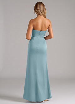 Azazie Johana Jurken voor bruidsmeisjes Converteerbaar Jurk van Stretch Satijn met Zeemeermin Off the Shoulder Mystiek Blauw image7