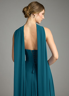 Azazie Ayla Abiti da Damigella Abito A-Line in Chiffon Scollo a Cuore Blu Inchiostro image10