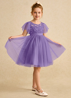 Azazie Queenie Flower Girl Dresses Tahiti A-Line Lace Dress image5