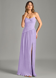 Azazie Becka Bridesmaid Dresses Lilac A-Line Strapless Chiffon Dress image1