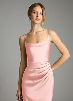 Azazie Leonis Final Sale Sangria Mermaid Pleated Stretch Satin Convertible Dress image3