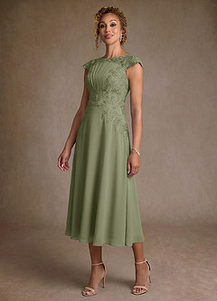 Azazie Crista Kleider für die Brautmutter A-Linie Spitze Chiffon Kleid Pistazie image4