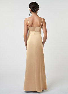 Azazie Anina Junior Robe Trapèze en Satin extensible Arc Champagne image2