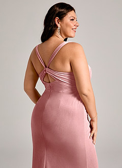 Azazie Mero Bridesmaid Dresses Dusty Rose Mermaid Pleated Velvet Dress image9