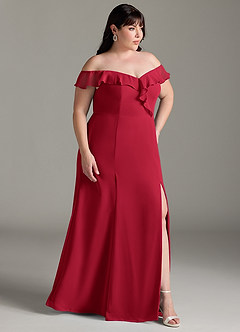 Azazie Sophie Bridesmaid Dresses Scarlet A-Line Off the Shoulder Chiffon Convertible Dress image10