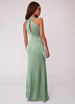 Barbie ♥ Azazie Brautjungfernkleider Etui Stretch-Satin Kleid Agave image2