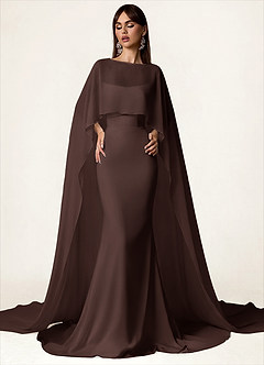 front Azazie Mantella in chiffon in tinta
