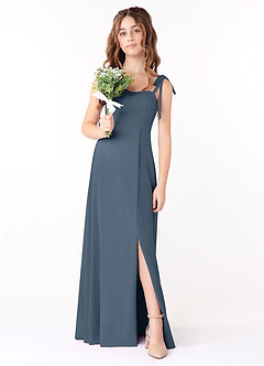 Azazie Rosey Junior Neptune A-Line Sweetheart Neckline Chiffon Dress image4