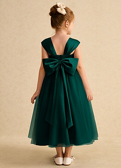 Azazie Chickadee vestidos de niña de las flores Vestido de Pino de Satin Mate de Princesa con Escote de Corazón image3