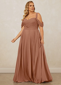 Christian Siriano Bridal for Azazie 1013 Bridesmaid Dresses Bronzer A-Line Off the Shoulder Chiffon Dress image13