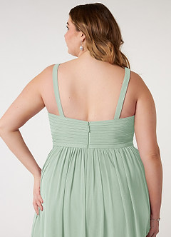 Azazie Chanel Bridesmaid Dresses Agave A-Line Pleated Chiffon Dress image11
