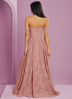 Barbie ♥ Azazie Bridesmaid Dresses Rosette A-Line Off the Shoulder Floral Burnout Convertible Dress image2
