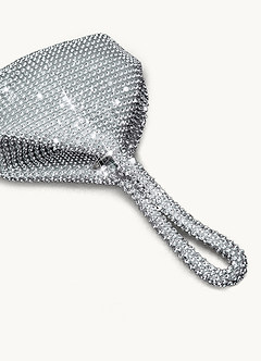 front Delicate Sparkling Rhinestone Zip Wrist Evening Bag