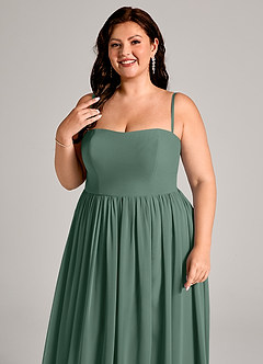 Azazie Calianna Bridesmaid Dresses Sea Moss A-Line Off the Shoulder Chiffon Convertible Dress image11