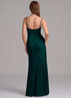 Azazie Amyra Brudtärnklänningar Klänning av Sjöjungfru i Blommig Utbrändhet Av axeln Tallgrön Konvertibel image7