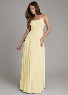 Azazie Irelia Bridesmaid Dresses Lemon Sorbet A-Line Sweetheart Neckline Chiffon Dress image1