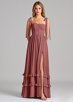 Azazie Anastacia Abiti da Damigella Abito A-Line in Chiffon Scollo a Cuore Ametista image6