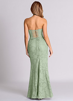 Azazie Sorrel Bridesmaid Dresses Dusty Sage Mermaid Corset Floral Burnout Convertible Dress image2
