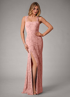 Azazie Luci Bridesmaid Dresses Rosette Mermaid Pleated Floral Burnout Convertible Dress image1