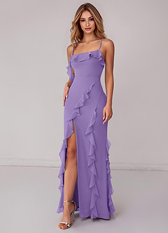 Azazie Malia Robes de demoiselle d'honneur Robe Fourreau en Mousseline de soie Rayé Tahiti image6