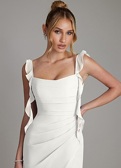 Azazie Jessamine Bridesmaid Dresses White Mermaid Corset Chiffon Dress image3