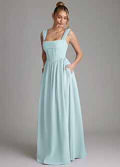 Azazie Caterina Bridesmaid Dresses Mist A-Line Corset Chiffon Dress image5