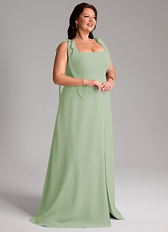 Azazie Debra Bridesmaid Dresses Dusty Sage A-Line with Pockets Chiffon Convertible Dress image12