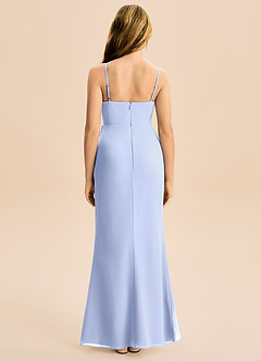 Azazie Buzzy Junior Osłona Pofałdowany Szyfon Długość podłogi Młodsza druhna Sukienka image5