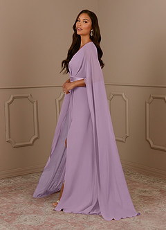 Azazie Isa Mother of the Bride Dresses Wisteria A-Line V-Neck Pleated Chiffon Dress image2