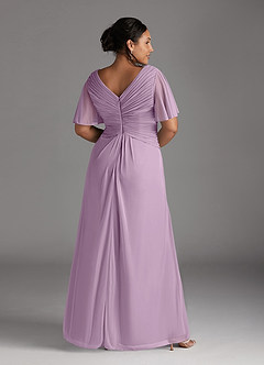 Azazie Emmeline Mother of the Bride Dresses Wisteria A-Line V-Neck Pleated Mesh Dress image8