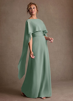 Azazie Marilla Mère de la mariée Robes Robe Trapèze en Mousseline de soie Plissée Sauge D'argent image2