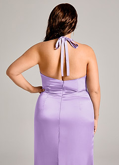Azazie Valerie Abiti da Damigella Abito Sirena in Raso Elasticizzato Plissettato Lilla image2