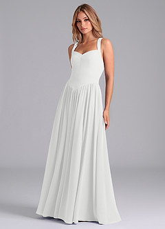 Azazie Francis Bridesmaid Dresses White A-Line Corset Chiffon Dress image5