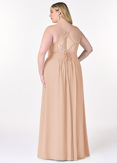 Azazie Farren Bridesmaid Dresses English Rose A-Line Pleated Chiffon Convertible Dress image11