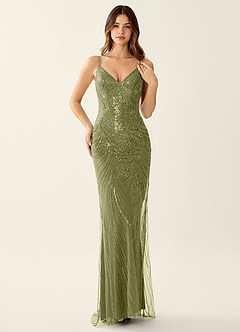 Magnolia Olive Mermaid Sequined embroidery Prom Dress image1
