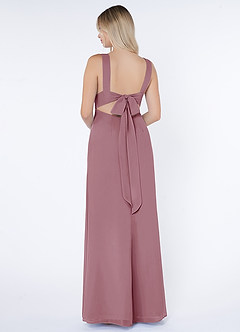 Azazie Christiana Bridesmaid Dresses Vintage Mauve A-Line V-Neck Pleated Chiffon Dress image3