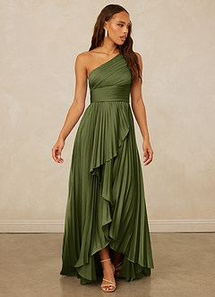 Christian Siriano Bridal for Azazie 1008 Brautjungfernkleider A-Linie One-Shoulder Stretch-Satin Kleid Olivgrün image3