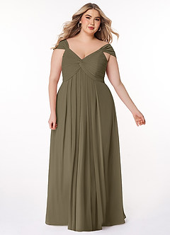 Azazie Kaitlynn Bridesmaid Dresses Willow Green Empire Ruched Chiffon Convertible Dress image8